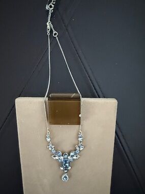 Eliot Danori Silver and Blue Crystal Statement Necklace